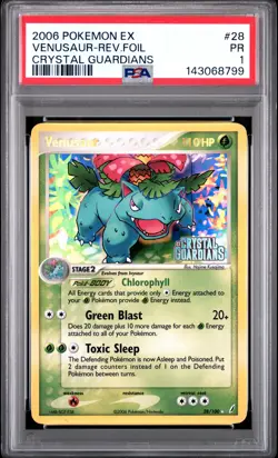 2006 POKEMON EX CRYSTAL GUARDIANS #28 VENUSAUR-REVERSE FOIL PSA 1 - Image 1