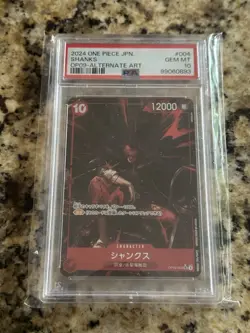 Shanks OP09-004 2024 One Piece Alternate Art 12000 Power PSA 10 Card - Image 1