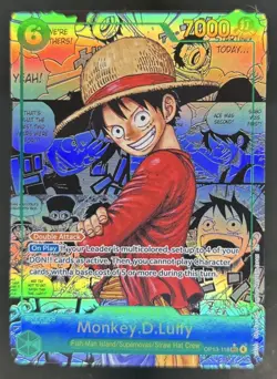2025 One Piece Carrying On His Will Monkey D Luffy Manga Alt Art #OP13-118 - Image 1