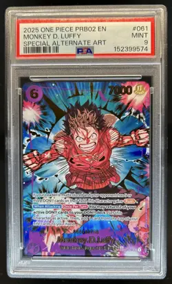 2025 One Piece The Best V2 Monkey D Luffy Special Alt Art #EB02-061 PSA 9 - Image 1