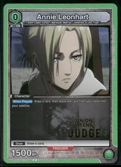 Annie Leonhart AOT-1-050 Judge Promo - Union Arena TCG Attack On Titan - Image 1
