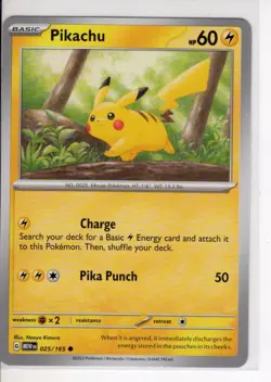 PIKACHU SCARLET VIOLET 151 SET POKEMON CARD 025/165 VG - Image 1