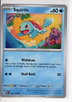 SQUIRTLE SCARLET VIOLET 151 SET POKEMON CARD 007/165 VG - Image 1