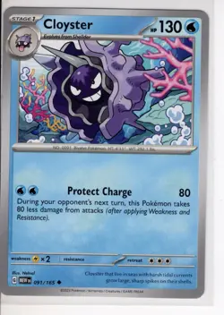 CLOYSTER SCARLET VIOLET 151 SET POKEMON CARD 091/165 VG - Image 1