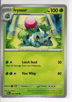 IVYSAUR SCARLET VIOLET 151 SET POKEMON CARD 002/165 NM/M - Image 1