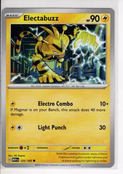ELECTABUZZ SCARLET VIOLET 151 SET POKEMON CARD 125/165 NM/M - Image 1