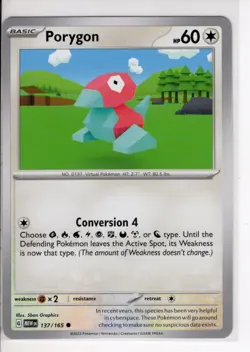 PORYGON SCARLET VIOLET 151 SET POKEMON CARD 137/165 NM/M - Image 1