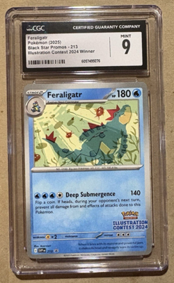 Feraligatr Illustration Contest Scarlet & Violet Promo 213 Pokemon TCG CGC 9 - Image 2