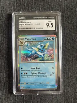 2025 POKEMON PRISMATIC EVOLUTIONS HOLO #022/131 VAPOREON CGC 9.5 MINT - Image 1