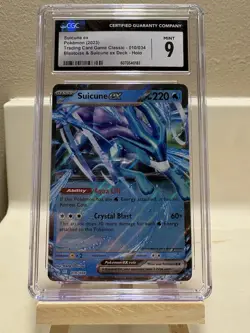Pokemon TCG Suicune EX Classic Collection Trading Card 010/034 CGC 9 Mint Holo - Image 1