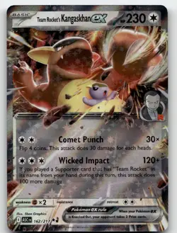 TEAM ROCKET'S KANGASKHAN EX 162/217 DOUBLE RARE ME: ASCENDED HEROES POKEMON NM/M - Image 2