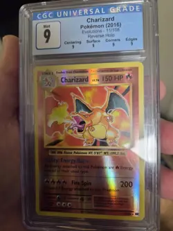 CGC 9 Mint 2016 Pokemon TCG Charizard Reverse Holo 11/108 XY Evolutions - Image 2