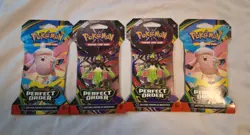 Pokemon TCG Perfect Order Booster Pack Factory Sealed Blister Pack Lot Of 4 - Image 1