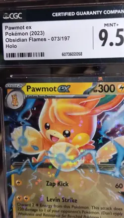 Pawmot ex 073/197 SV03 Obsidian Flames Holo Double Rare CGC 9.5 Pokemon Card - Image 3