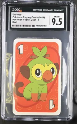 Grookey Pokemon Pocket UNO Red CGC 9.5 Mint+ (160) - Image 1