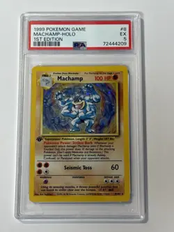 Pokemon Machamp 8/102 Base Set 1st Edition Holo - Image 1