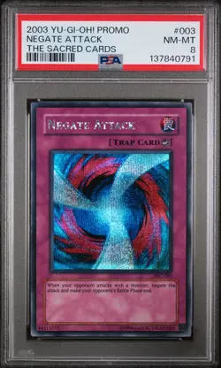 2003 YU-GI-OH! PROMO THE SACRED CARDS #003 NEGATE ATTACK PSA 8 - Image 1