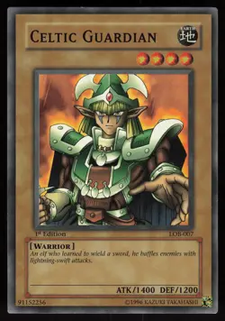 Celtic Guardian LOB-007 Super Rare 1st Edition GLOSSY YU-GI-OH - Image 1