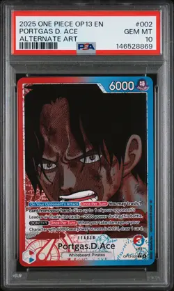 2025 ONE PIECE OP13-CARRYING ON HIS WILL ALTERNATE ART PORTGAS D. ACE PSA 10 - Image 1