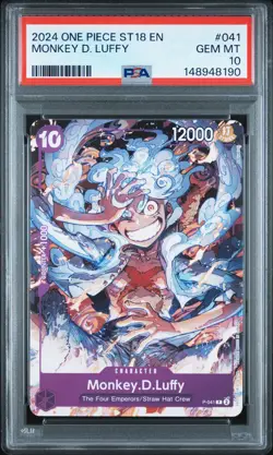 2024 ONE PIECE STARTER DECK ST18-PURPLE MONKEY D. LUFFY MONKEY D. LUFFY PSA 10 - Image 1