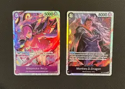 Vinsmoke Reiju & Monkey.D.Dragon - One Piece CCG - 2 Card Lot (Super Rare Holo) - Image 1