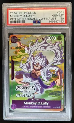 2024 One Piece Offline Regionals V2 Finalist Monkey D Luffy #P-041 PSA 10 - Image 1