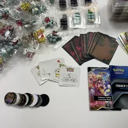 16LBS HUGE LOT of Pokemon TCG Accessories/Dice/Energy Cards/Coins/Stickers/Ect. - Image 4