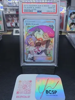 Jessie and James Full Art 68/68 Hidden Fates - PSA 10 Pokemon Card 💎💎 Gem Mint - Image 3
