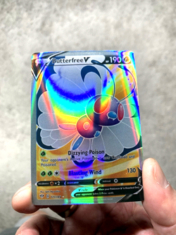 Set of 2 Butterfree V+VMax Holo Fan Art Display Collector Card NM! - Image 3