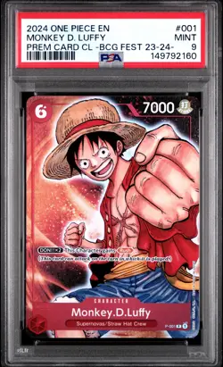 2024 ONE PIECE BANDAI CARD GAMES FEST 23-24 EDITION #001 MONKEY D. LUFFY PSA 9 - Image 1