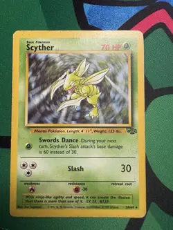 Pokemon Scyther TCG Jungle Card 26/64 Regular MP/HP - Image 1