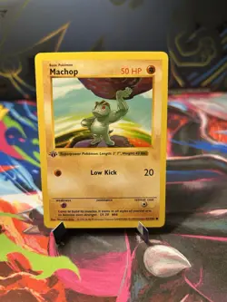 Machop 1st Edition Shadowless 1999 Pokemon Card Base Set 52/102 LP - Image 1