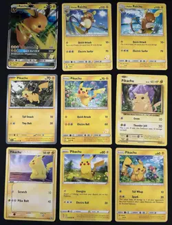 Pokemon TCG Pikachu & Raichu Lot: 9 Card Collection Set - Image 1