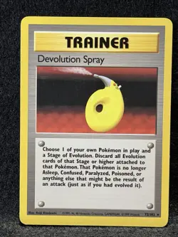 Pokemon Devolution Spray 72/102 Base Set Trainer 1999 Card Moderately Played - Image 1