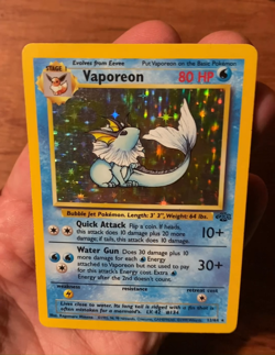 Vaporeon Jungle Holo Unlimited Rare Pokemon TCG 12/64 Vintage Card WOTC - Image 2