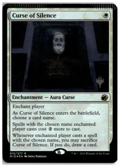 MTG Foil Curse of Silence - Promo Pack: MID Misprint Lightly Played English - Image 1