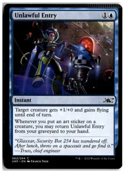 MTG Unlawful Entry - Unfinity Misprint Moderately Played English - Image 1