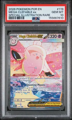 2026 POKEMON PERFECT ORDER SPECIAL ILLUSTRATION RARE MEGA CLEFABLE EX PSA 10 - Image 1