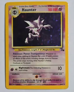 WOTC Pokemon Haunter Fossil Holo Rare 6/62 50 HP English Vintage Card - Image 1