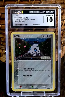 Pokemon 2006 Aron Legend Maker Stamped Reverse Holo 48/92 CGC 10 - Image 1