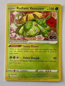 Radiant Venusaur 004/078 - Ultra Rare Holo Textured - Pokemon Card - NM - 1¢ sta - Image 1