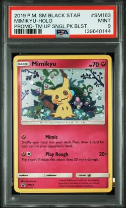 2019 POKEMON SM BLACK STAR PROMO TEAM UP SINGLE PACK BLISTERS MIMIKYU-HOLO PSA 9 - Image 1