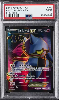 2014 POKEMON XY FLASHFIRE #102 FULL ART/TOXICROAK EX PSA 9 - Image 1