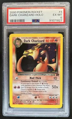 2000 Pokemon Team Rocket Dark Charizard Holo #4/82 PSA 6 - Image 1