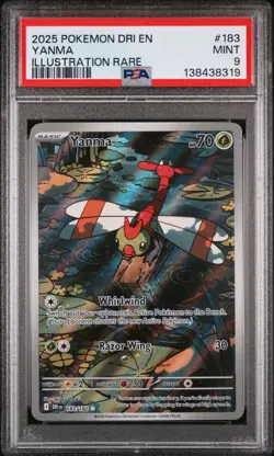 2025 POKEMON DRI EN-DESTINED RIVALS ILLUSTRATION RARE #183 YANMA PSA 9 - Image 1