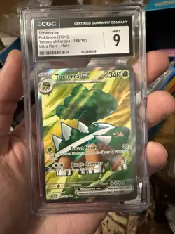 Pokemon TCG Torterra ex #185/162 SV05 Ultra Rare CGC 9 Temporal Forces - Image 1