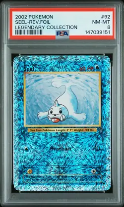2002 POKEMON LEGENDARY COLLECTION #92 SEEL-REVERSE FOIL PSA 8 - Image 1