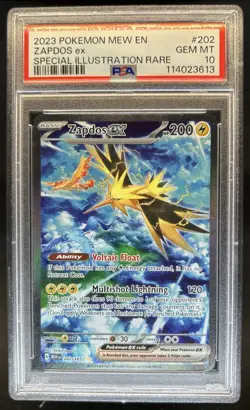 2023 Pokemon SV 151 Zapdos ex Special Illustration Rare #202/165 PSA 10 GEM MINT - Image 1