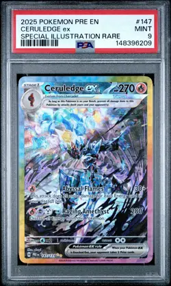 Pokemon 2025 Ceruledge ex 147/131 Tera SIR Prismatic Evolutions PSA 9 - Image 1