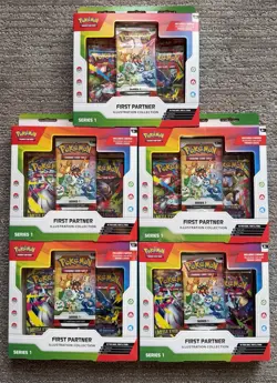 Pokemon TCG First Partner Illustration Collection Series 1 – Lot of 5 Boxes - Image 1